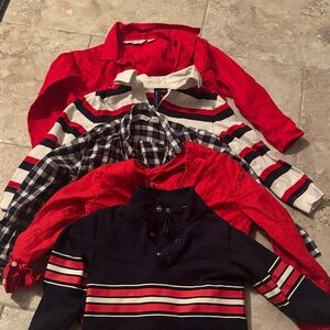 Janie and Jack Red, Navy, and White Kids Bundle of 3t shirts